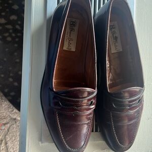 Mens burgundy Italian-leather loafer